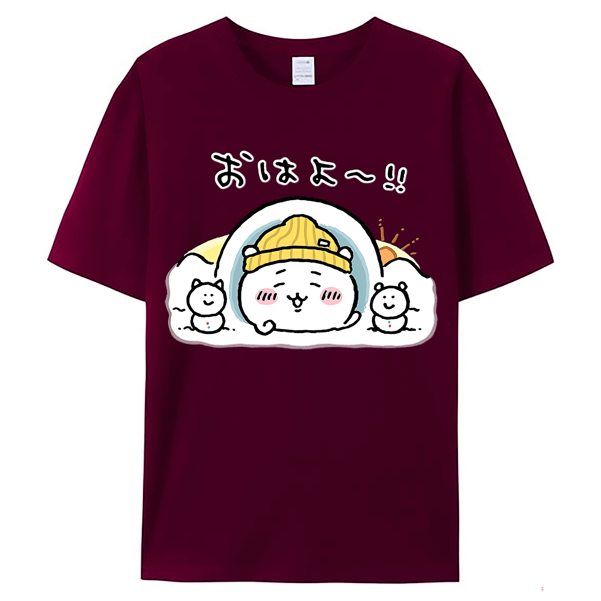 （画像用） ちいかわ ちいかわ Chii-kawa chiikawa レディースカジュアルプリントTシャツ（綿100％）